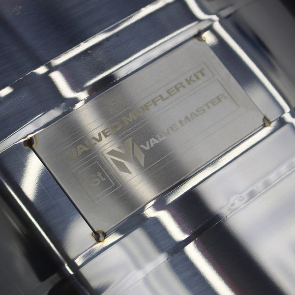 Single Universal Valved Muffler with Dual Exits